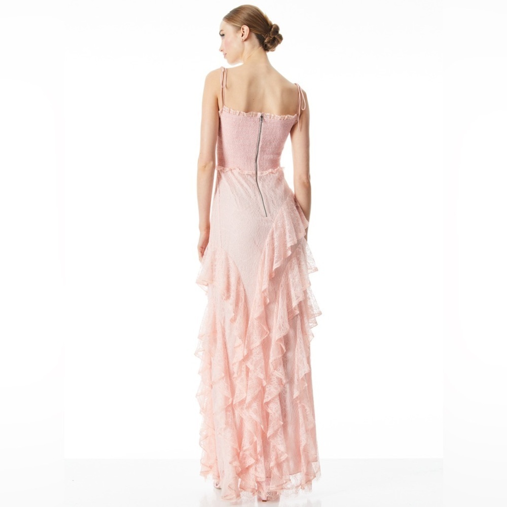 Alice + Olivia Jocelyn Lace Ruffled Tiered Dress - Picture 2 of 6